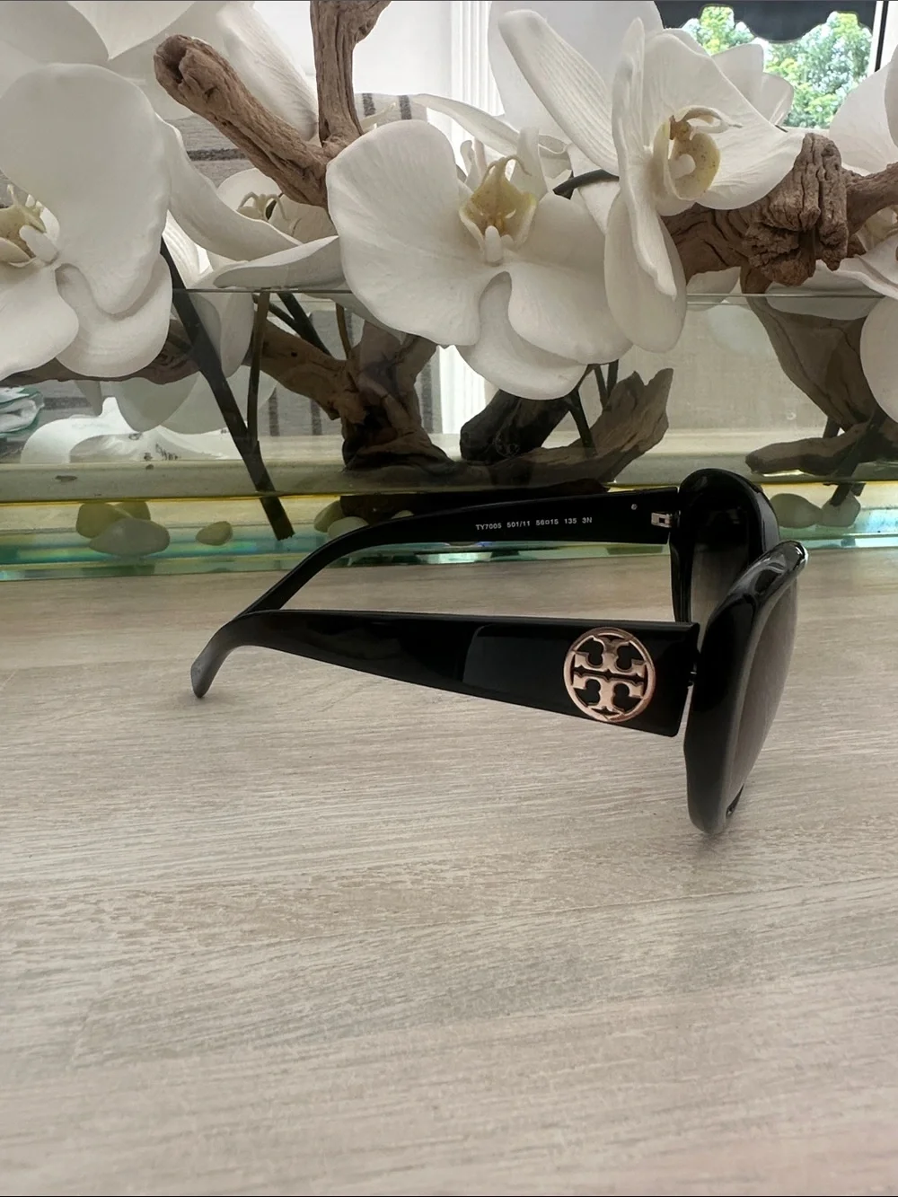 Tory Burch Black Oversized Gradient Lens Sunglasses